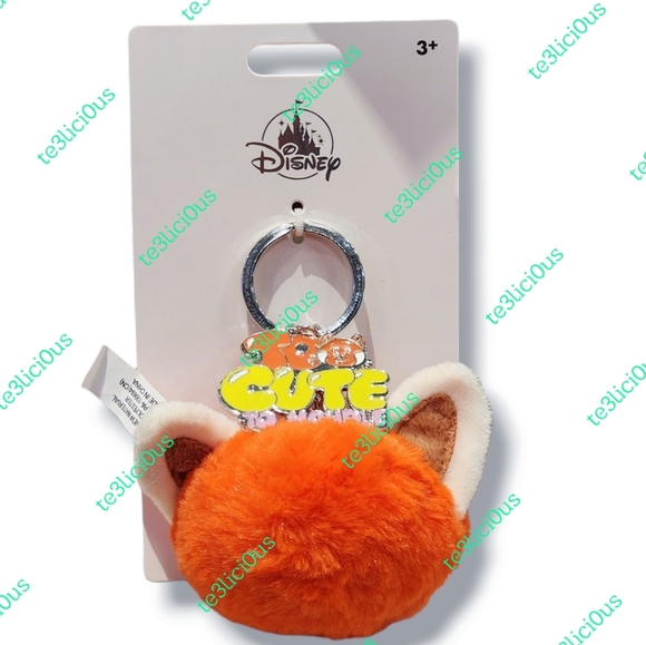 DISNEY PARKS TURNING RED MEI FUZZY POMPOM KEYCHAIN CHARM - Picture 1 of 2